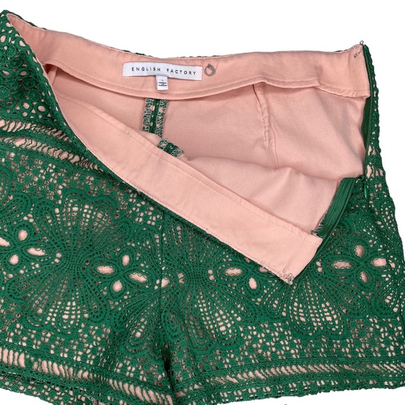 English Factory shorts Size Small Green lace - Picture 5 of 6